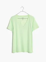 Mw Whisper Cotton V-neck Tee In Mint Sorbet