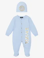 Versace Boys Blue & Gold Babysuit Gift Set