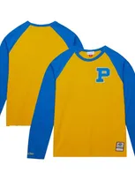 Mitchell & Ness Men's  Gold Pitt Panthers Legendary Slub Raglan Long Sleeve T-shirt