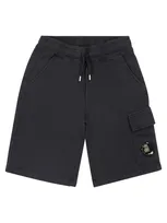 C.p. Company Kids' Bermuda Shorts With Cargo Pocket Lens In Navy