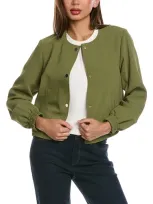 Anne Klein Bomber Jacket In Green