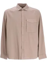 Armani Exchange Long-sleeves Cotton Shirt In Neutrals