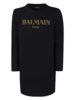 Balmain Paris Kids Dress In Black