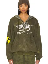 Boys Lie Don't Test Me Terry Natural Harley Hoodie In Army