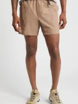 Bp. Belted Stretch Nylon Shorts In Brown Bark