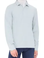 Bugatchi Long Sleeve Cotton Blend Polo In Sage