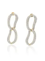 Classicharms Women's Infinity Gold Pavé Diamond Ovate Loop Hoop Earrings