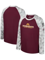 Colosseum Kids' Big Boys  Maroon, Camo Minnesota Golden Gophers Oht Military-inspired Appreciation Dark Sta In Maroon,camo