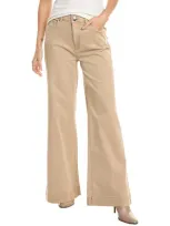 Dl1961 Hepburn Oat Wide Leg Jean In Brown