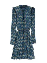 Dolores Promesas Women's Blue Pyramids Printed Dress