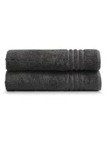 Ella Jayne Home Solid Cotton 2-piece Bath Towel Set In Charcoal