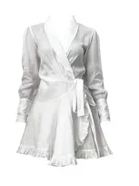 Incantevole Milano Women's White Wrap Dress