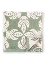 John Robshaw Dasati Cotton Linen Wash Cloth Towel, 12" X 12" In Sage