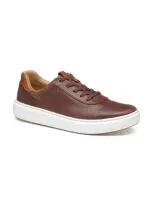 Johnston & Murphy Men's Anders Perfed U-throat Sneakers In Dark Mahogany Full Grain