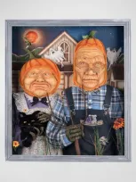 Katherine's Collection American Gothic Pumpkin Wall Piece In Multi