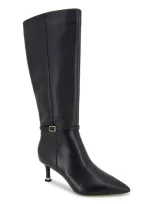 Kenneth Cole New York Women's Utah Pointed Toe Knee High Boots In Black Leather