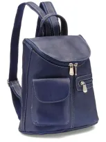 Le Donne Lafayette Classic Leather Backpack In Blue