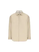 Loewe Anagram Curved Hem Shirt In Beige