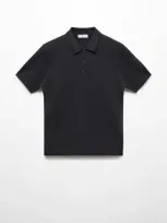 Mango Men's Stretch Fabric Technical Polo Shirt In Dark Navy