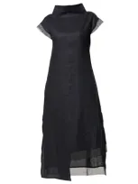 Metamorphoza Women's Asymetric Linen Dress In Black