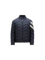 Moncler Kids' Otalus Down Biker Jacket Blue In Dark Blue