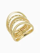 Oradina 14k Yellow Gold Wavy Stack Ring