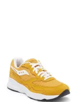 Saucony 3d Grid Hurricane Sneaker In Mustard/white