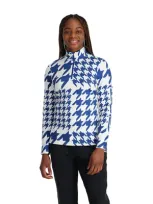 Spyder Womens Houndstooth Half Zip - Electric Blue