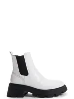 Topshop Bella Chunky Chelsea Boot In White