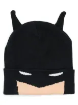 Uspa Accessories Kids' Batman Roll-down Beanie & Gloves Set In Black