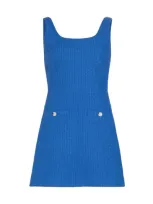 Veronica Beard Sabra Tweed Mini Dress In Cobalt