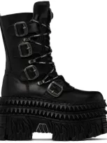 Vetements Black New Rock Edition Lace Up Boots