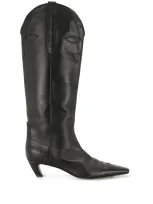 Khaite Dallas Knee-high 50mm Boots In Black