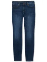 Inc International Concepts Women's Mid Rise Cropped Skinny Jeans, Created For Macy's In Dark Indigo