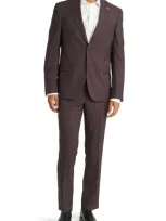 Ted Baker Roger Extra Slim Fit Solid Wool Suit In Burgundy