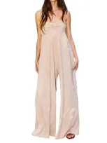 Bucketlist Easy Breezy Jumpsuit In Taupe In Pink