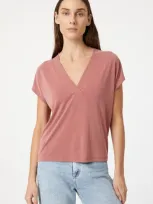 Mavi V-neck Shirt In Canyon Rose In Red