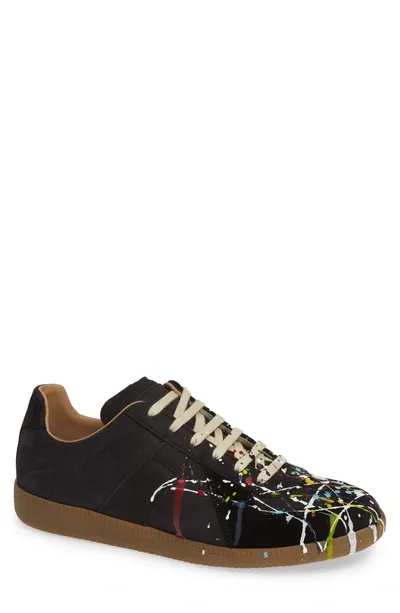 Maison Margiela Replica Sneakers In Black Paint