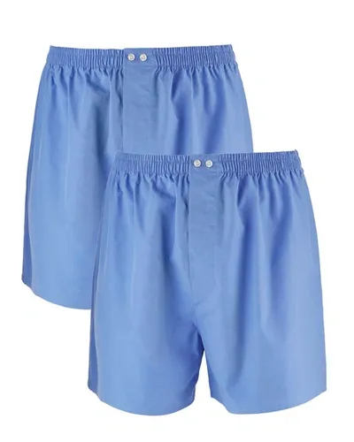 Neiman Marcus Men's 2-pack Tagless Cotton Boxers In Blue