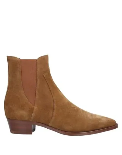 Celine Ankle Boots In Brown