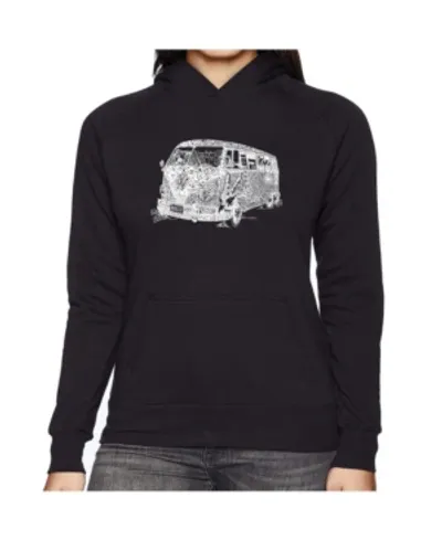 La Pop Art Women's Word Art Hooded Sweatshirt -the 70's In Black