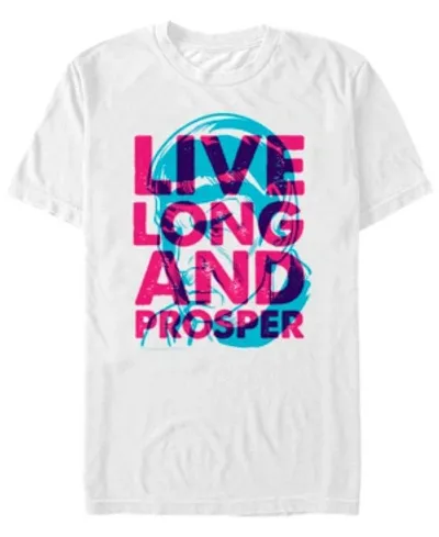 Star Trek Men's The Original Series Spock Live Long And Prosper Short Sleeve T-shirt In White