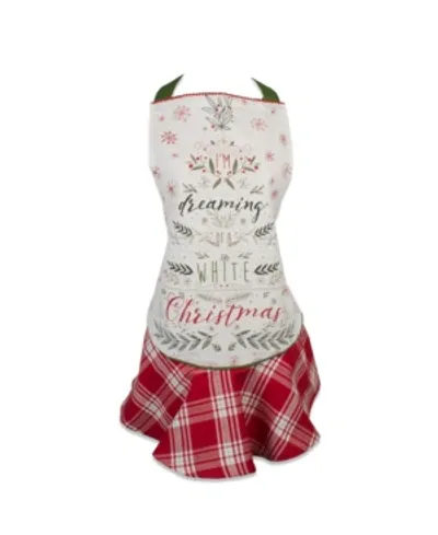 Design Imports Christmas Tree Ruffle Apron In Red