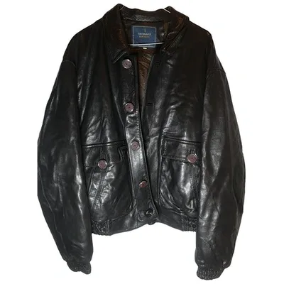 Pre-owned Trussardi Leather Jacket In Black