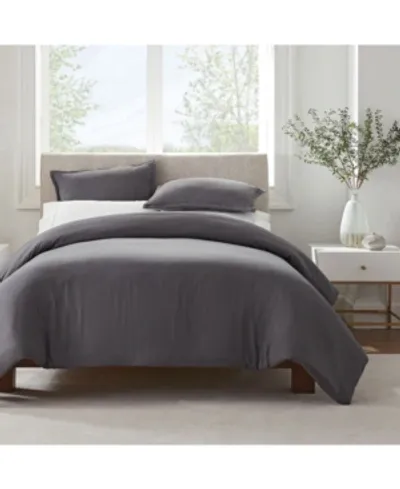 Serta Simply Clean Antimicrobial King Duvet Set, 3 Piece In Gray