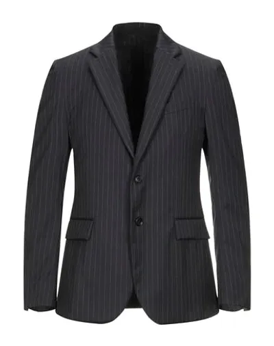 Versace Suit Jackets In Dark Blue