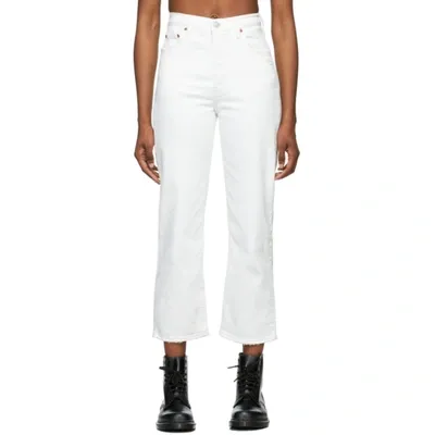 Levi's White Ribcage Ankle Straight Jeans In Cloud Over