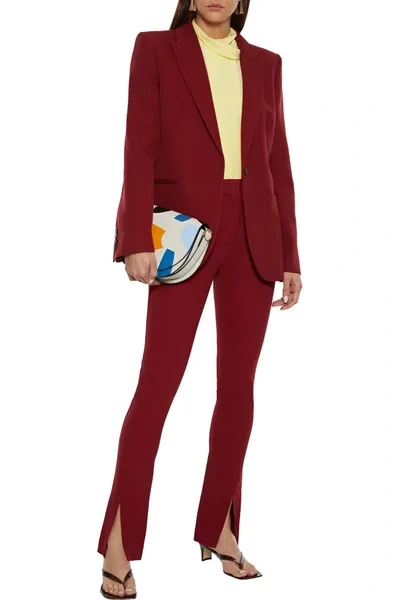 Victoria Beckham Wool-gabardine Blazer In Claret