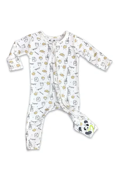 Bellabu Bear Babies'  Kids' Milk & Cookies Convertible Footie Pajamas In Milk And Cookies