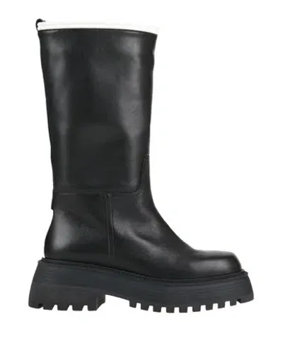 3juin Woman Boot Black Size 8 Leather